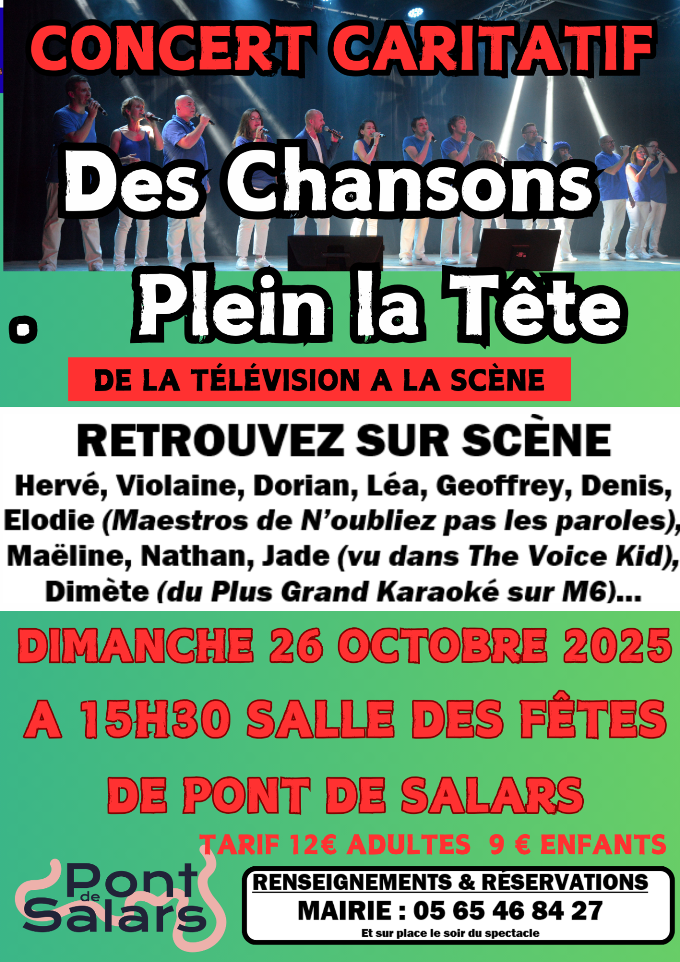 Lire la suite à propos de l’article CONCERT DES CHANSONS PLEIN LA TETE DIMANCHE 26 OCTOBRE 2025