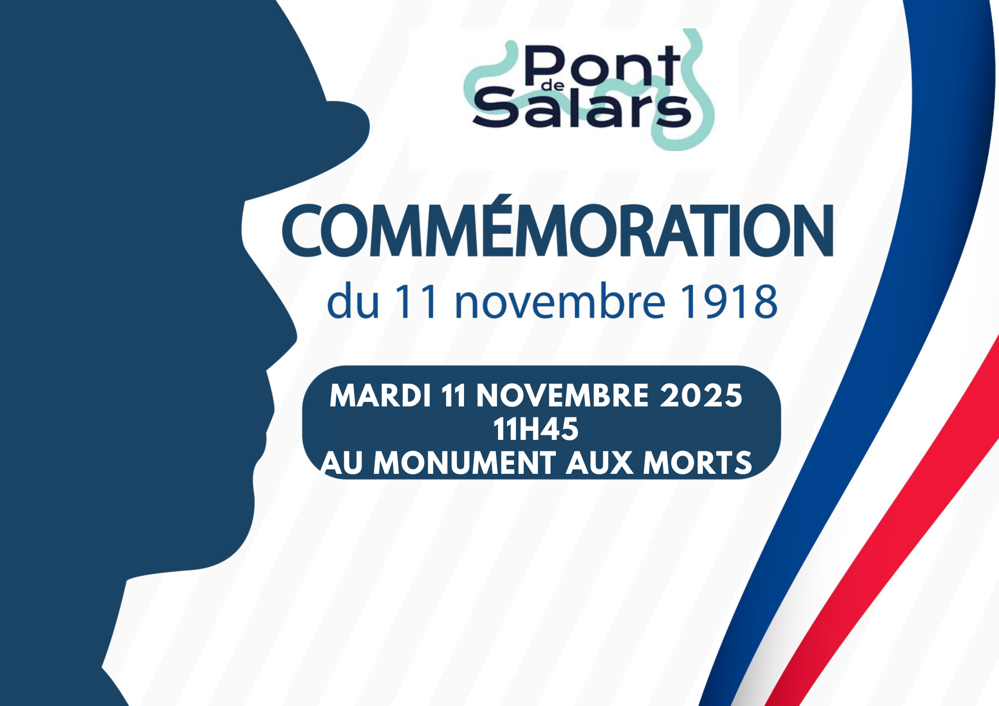 Lire la suite à propos de l’article Cérémonie du 11 Novembre à 11h45 au Monument aux Morts